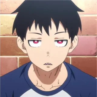 😑 Anime, Personaggio, Ritratto, Serio, Ragazzo, Opera d'arte telegram sticker