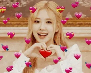 🌹 kpop, rosa, corazones, lindo, amor, idol, celebridad, blackpink whatsapp sticker