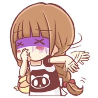 😖 만화, 애니메이션, 소녀, 감정, 귀여운, 스티커, 캐릭터, 그림 telegram sticker