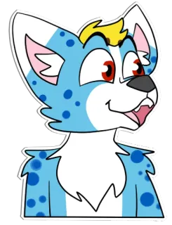 😀 furry, anthropomorphic, dog, cartoon, sticker, cute telegram sticker