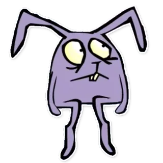 ☹️ Desenho animado, Animal, Coelho, Roxo, Engraçado, Adesivo whatsapp sticker