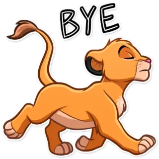 ✋ Kiara The Lion King 2: Simba's Pride BYE singa, binatang, anak singa, kartun, Disney telegram sticker