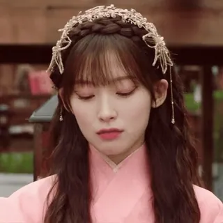 π vrouw, hoofddeksel, haar, portret, aziatisch, Koreaans telegram sticker