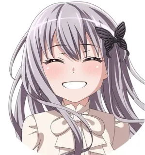 😄 anime, menina, sorrindo, personagem telegram sticker