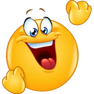 😃 Émoji, Smiley, Joyeux, Jaune, Dessin animé whatsapp sticker