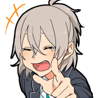 😆 Anime, Manga, Emocional, Señalando, Llorando, Dibujos animados telegram sticker