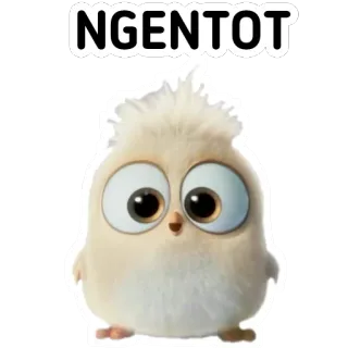 🙃 NGENTOT pájaro, dibujos animados, pegatina, lindo telegram sticker