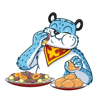 🍪 Мультфильм, Животное, Медведь, Еда, Продукты telegram sticker