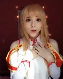 🥰 Asuna Yuuki Sword Art Online อนิเมะ, คอสเพลย์, การ์ตูน, มังงะ, ตัวละคร, Sword Art Online, อาสึนะ whatsapp sticker
