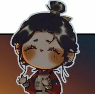 🙌 cartoon, chibi, cute, character, traditional clothing telegram sticker