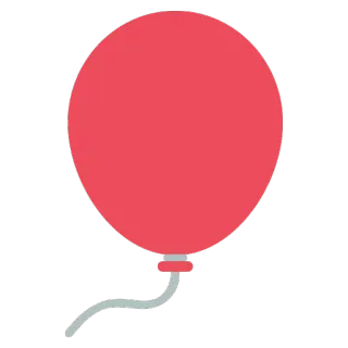 ✨ ballon, rouge, célébration, fête, simple, graphique, illustration whatsapp sticker