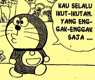 🤦‍♂️ Doraemon KAU SELALU IKUT-IKUTAN. YANG ENG-GAK-ENGGAK SAJA ... cartoon, anime, manga, doraemon, robot cat, japanese whatsapp sticker