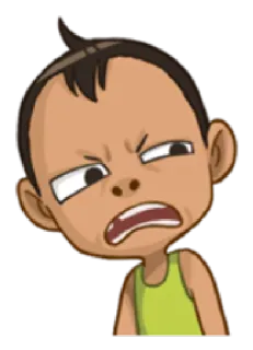 😮 Desenho animado, Criança, Expressão, Irritado, Bravo telegram sticker