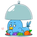 😘 burung, makanan, kartun, lucu, kocak, ilustrasi, hewan telegram sticker