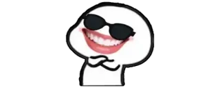 🔰 kartun, karakter, kacamata hitam, senyum telegram sticker