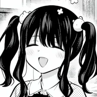 ☺ dziewczyna anime, manga, słodkie, kreskówka, szczęśliwy, warkoczyki whatsapp sticker