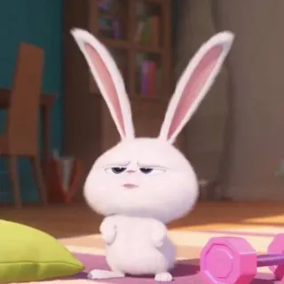 😤 Snowball The Secret Life of Pets lapin, lapinou, animal, mignon, animal de compagnie, dessin animé telegram sticker
