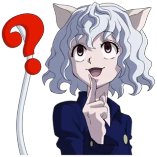 🤔 Neferpitou Hunter x Hunter Anime, Gato, Ponto de interrogação, Pensando, Neferpitou, Hunter x Hunter telegram sticker