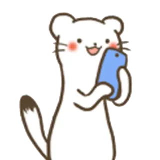 📱 黄鼠狼, 动物, 可爱, 手机, 卡通 telegram sticker