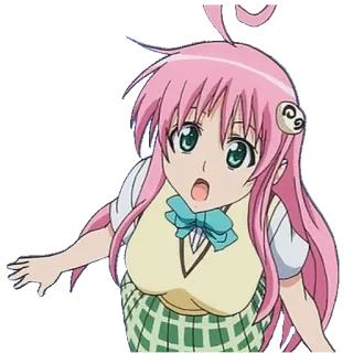 😮 anime, cartoon, character, pink hair, girl telegram sticker