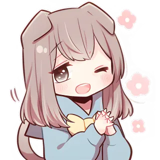 👏 动漫女孩, 卡哇伊, 可爱, 贴纸, 插图, 漫画 whatsapp sticker