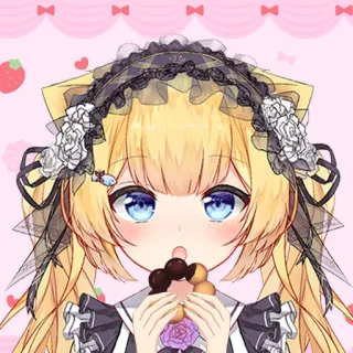 🍩 Anime, Ragazza, Carina, Dolce, Dessert, Ciambella telegram sticker