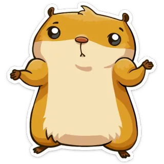 🤔 hamster, roedor, fofo, animal, adesivo, desenho animado telegram sticker