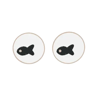 👀 fish, eyes, cute, animal, circle, cartoon whatsapp sticker