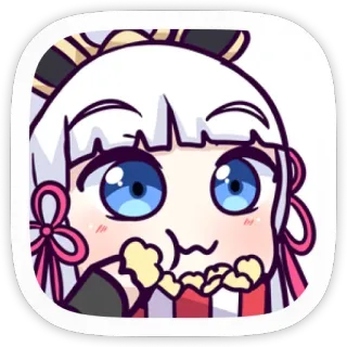 🍿 anime, cute, chibi, eating, kawaii, cartoon, manga telegram sticker