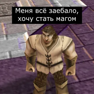 🤩 Меня всё заебало, хочу стать магом Meme, Ruso, Mago, Juego, Fantasía telegram sticker