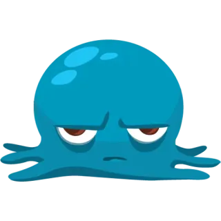 😐 문어, 화난, 바다 생물, 만화, 동물 telegram sticker