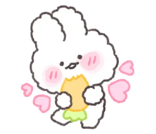 💬 fofo, coelho, kawaii, coelho, adesivo, animal, desenho animado whatsapp sticker