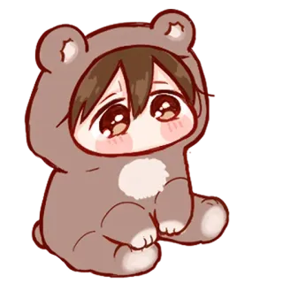 🖤 Dibujo animado, Anime, Lindo, Oso, Sudadera con capucha telegram sticker