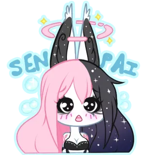 💘 SENPAI Anime, Kawaii, Lindo, Manga, Rosa, Estrellas whatsapp sticker