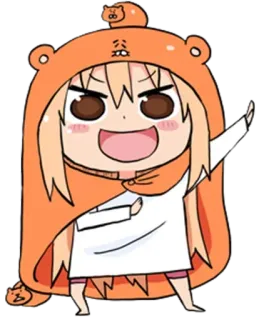 🥧 Umaru Doma Himouto! Umaru-chan Anime, Chibi, Mignon, Umaru, Orange, Sweat à capuche whatsapp sticker
