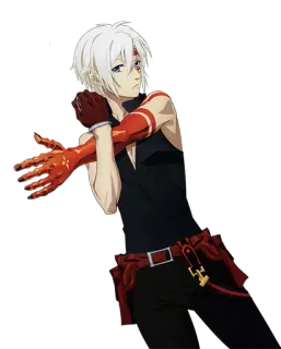 ❤ Allen Walker D.Gray-man Anime, Manga, D.Gray-man, Allen Walker, Karakter, Rambut putih, Tanda merah telegram sticker
