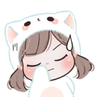 😓 Cartone animato, Ragazza, Carino, Sticker, Anime, Kawaii whatsapp sticker