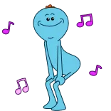 🕺 Mr. Meeseeks Rick and Morty Dibujos animados, Divertido, Animación, Adult Swim, Mr. Meeseeks, Rick y Morty, Baile, Música telegram sticker