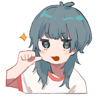 👍 Anime, Manga, Lucu, Gadis, Berkilau, Kartun, Ilustrasi, Seni whatsapp sticker