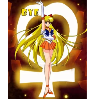 👋 Sailor Venus Sailor Moon BYE Anime, Au revoir, Dessin animé, Salutations, Fanart whatsapp sticker