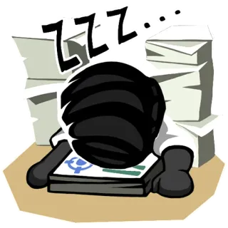 😴 ZZZ dormir, durmiendo, cansado, agotado, oficina, zzz telegram sticker