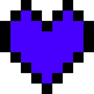 ❤ 픽셀 아트, 하트, 파란색, 게임, 레트로, Undertale telegram sticker