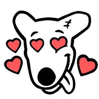🥰 cane, cuori, amore, cartone animato, animale telegram sticker