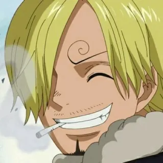 🎷 Sanji One Piece Anime, Kochen, Pirat, Rauchen, Blond whatsapp sticker