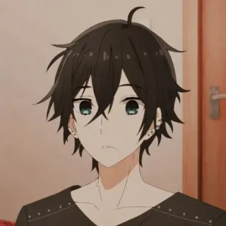 🖇 Anime, Postać, Horimiya, Manga, Czarne włosy, Kolczyki telegram sticker