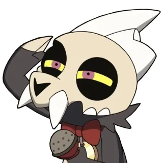 😳 King The Owl House animasi, kartun, karakter, The Owl House, King, tengkorak, mahkota telegram sticker