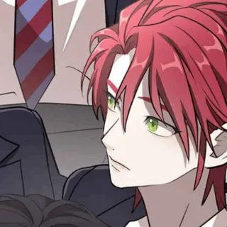 🌑 anime, manga, character, red hair, green eyes telegram sticker