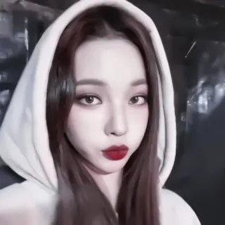 💷 Porträt, Frau, Selfie, Hoodie, Mädchen, Makeup telegram sticker