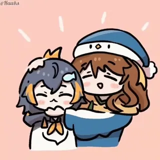❤️ anime, cartoon, hug, friendship, cute, kawaii whatsapp sticker
