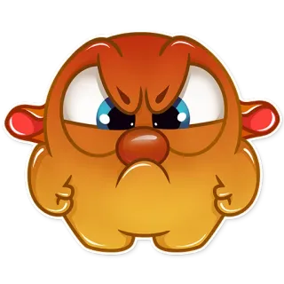 😡 Dibujo animado, Enojado, Expresión, Personaje, Lindo telegram sticker